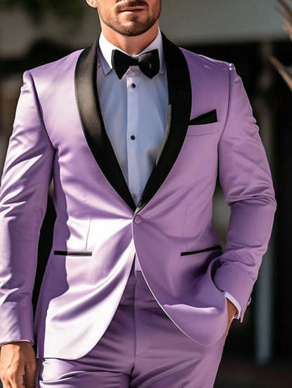 Single-Button Two-Piece Wedding Suits For Men In A Standard Fit