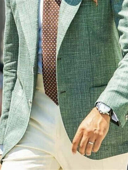 Single-Breasted Two-Button Blazer Jacket With A Tailored Fit For Men