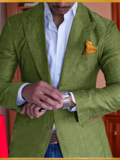 Single-Breasted Two-Button Blazer Jacket In Tailored Fit For Men