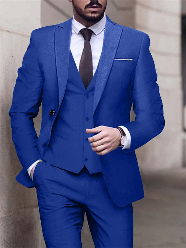 Single-Button Tailored Men's Wedding Suit In Three Pieces