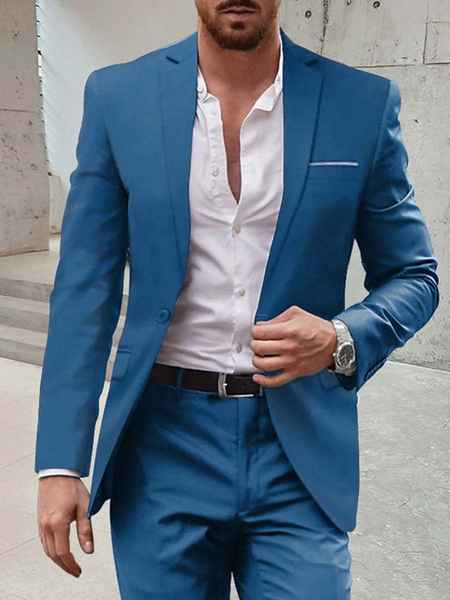 Single-Button Tailored Men's Wedding Suit In Two Pieces