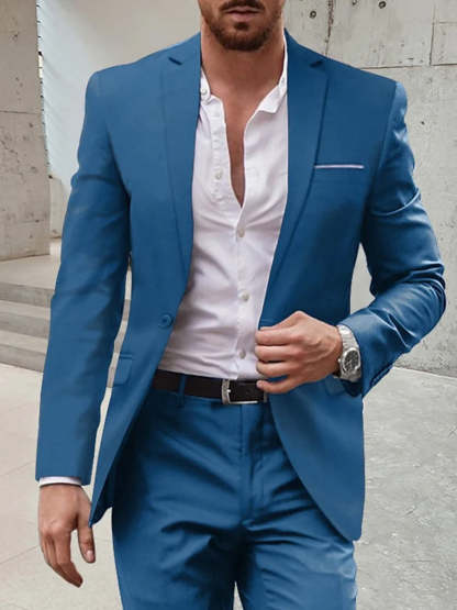 Single-Button Tailored Men's Wedding Suit In Two Pieces