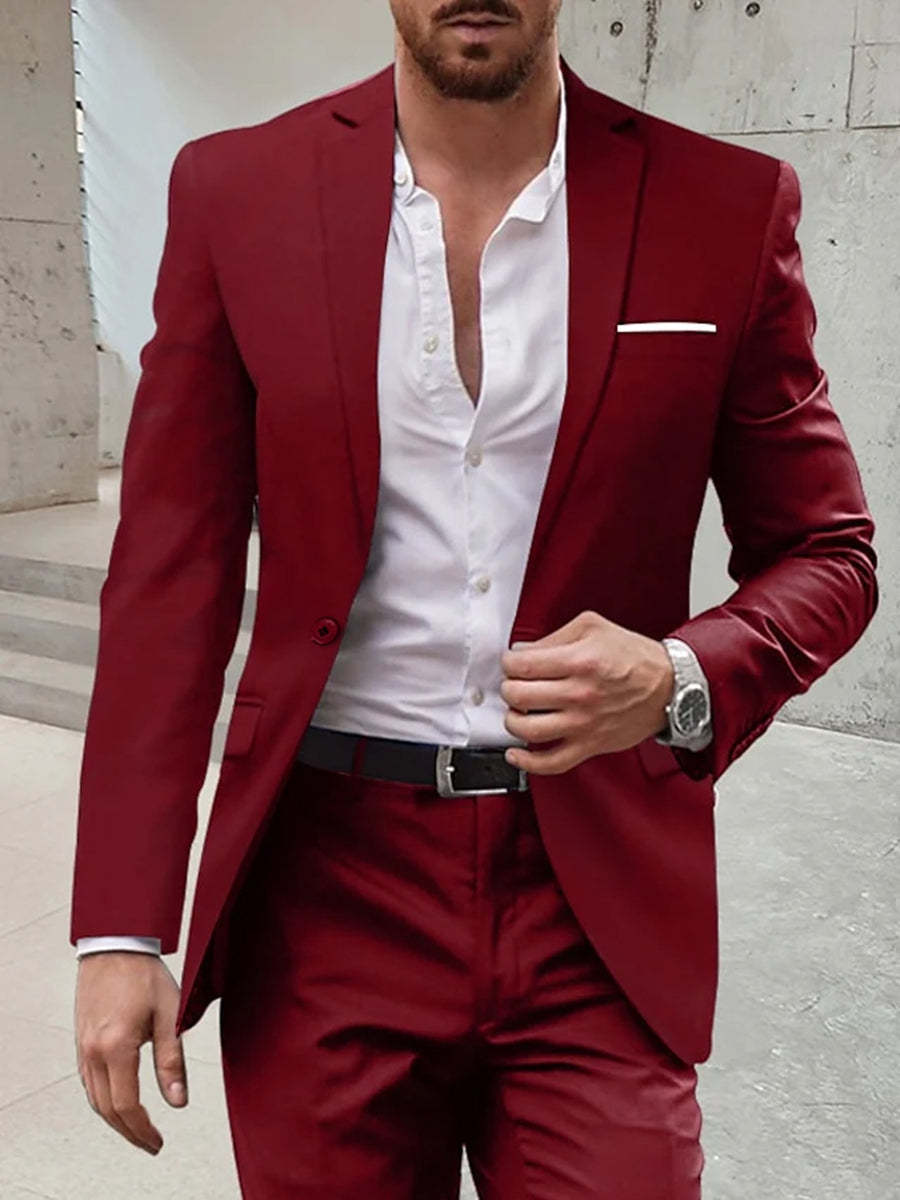 Single-Button Tailored Men's Wedding Suit In Two Pieces