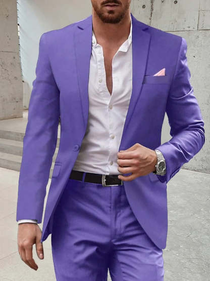 Single-Button Tailored Men's Wedding Suit In Two Pieces