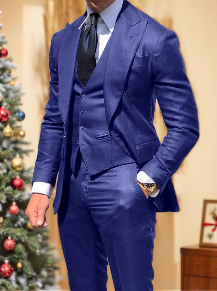 Single-Button Tailored Men's Wedding Suit In Three Pieces