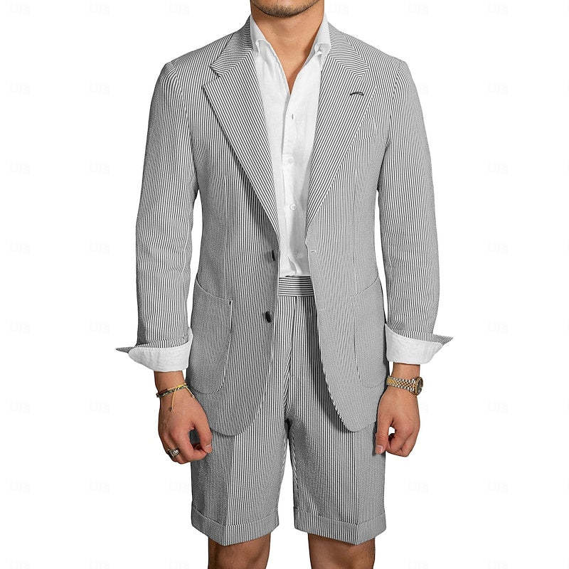 Fashionable Two-Piece Wedding Suit For Men Tailored Fit With Single Breast And Two Buttons
