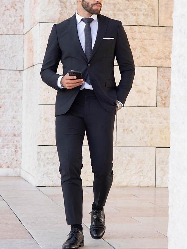 Single-Button Tailored Men's Wedding Suit In Two Pieces