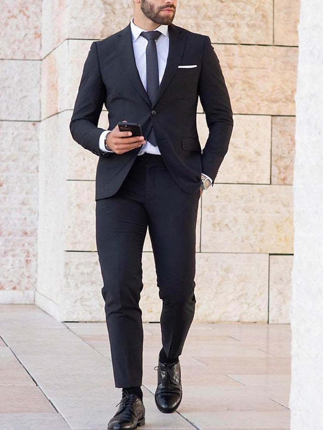 Single-Button Tailored Men's Wedding Suit In Two Pieces