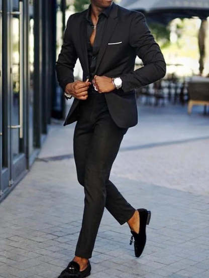 Single-Button Tailored Men's Wedding Suit In Two Pieces
