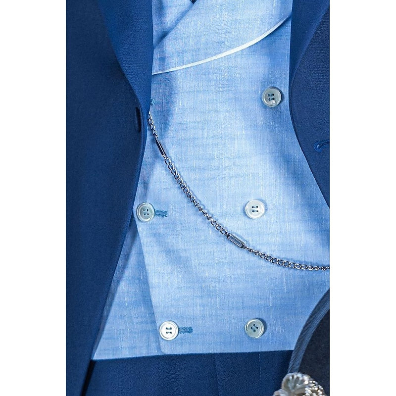 Vintage One-Button Single-Breasted Tailored 3-Piece Wedding Suit For Men