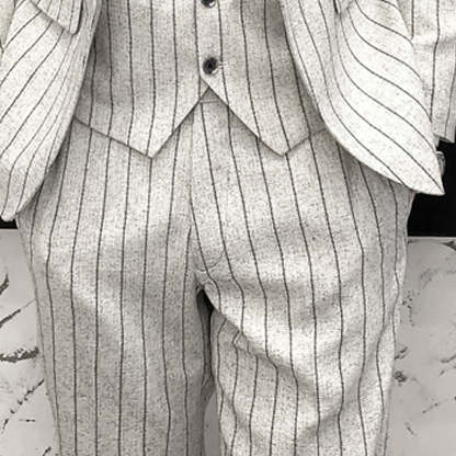 Black And Ivory Three-Piece Single-Button Wedding Suit For Men Tailored Fit