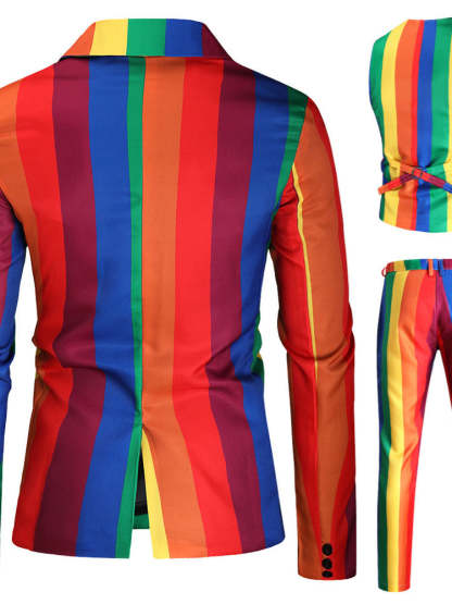 Single-Breasted One-Button Polyester Wedding Suit For Men Tailored Fit 3-Piece Set