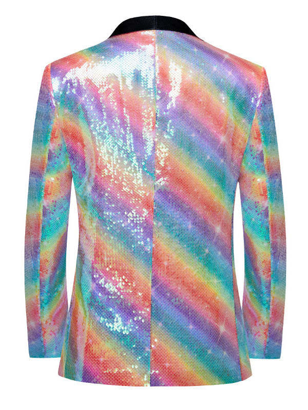 Single-Button Polyester Wedding Suit For Men With A Tailored Fit And Shawl Collar