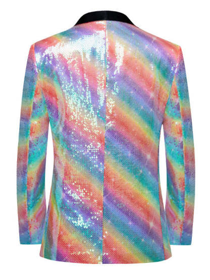 Single-Button Polyester Wedding Suit For Men With A Tailored Fit And Shawl Collar