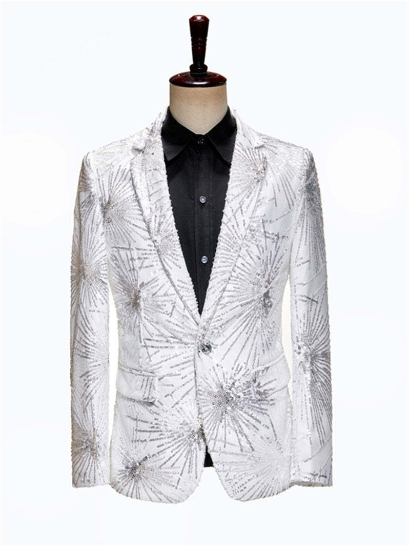Single-Button Wedding Suit For Men In Tailored Fit With Long Polyester Sleeves