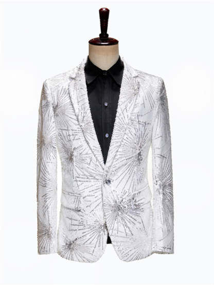 Single-Button Wedding Suit For Men In Tailored Fit With Long Polyester Sleeves