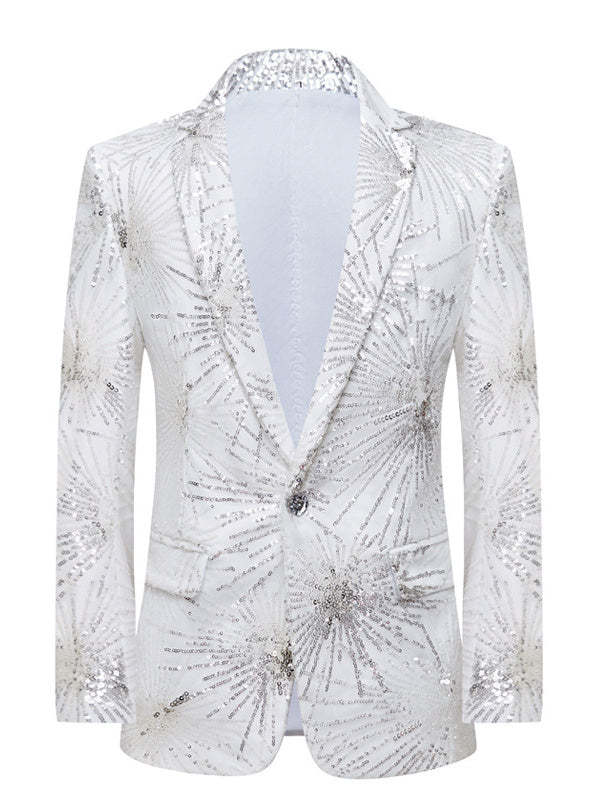 Single-Button Wedding Suit For Men In Tailored Fit With Long Polyester Sleeves