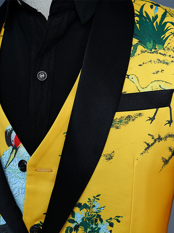 Single-Breasted One-Button Nylon Wedding Suit For Men With Shawl Collar In Tailored Fit