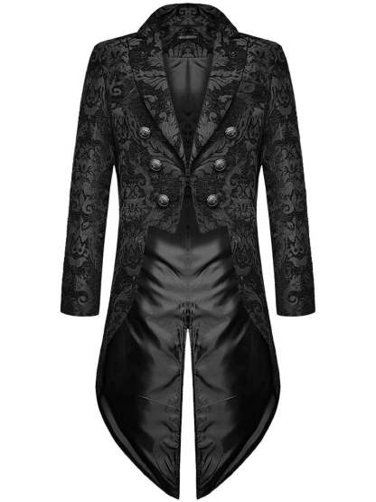 Exquisite Floral Tailcoat Suit For Men In Retro Style