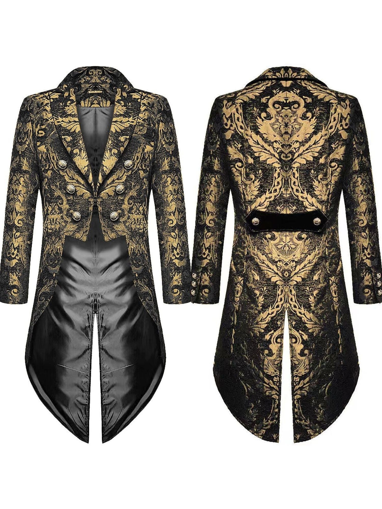 Exquisite Floral Tailcoat Suit For Men In Retro Style