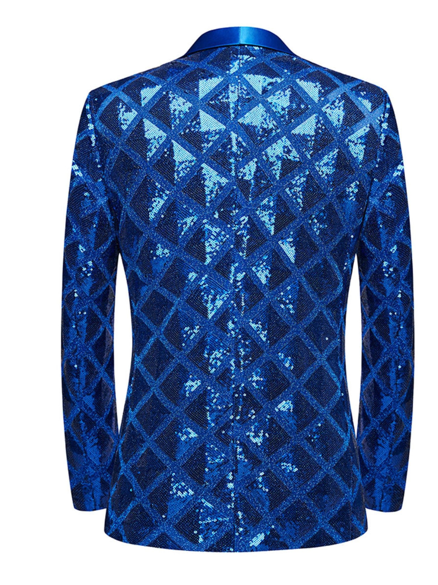 Fashionable Red Cube Sequin Suit For Men's Leisure And Party Wear