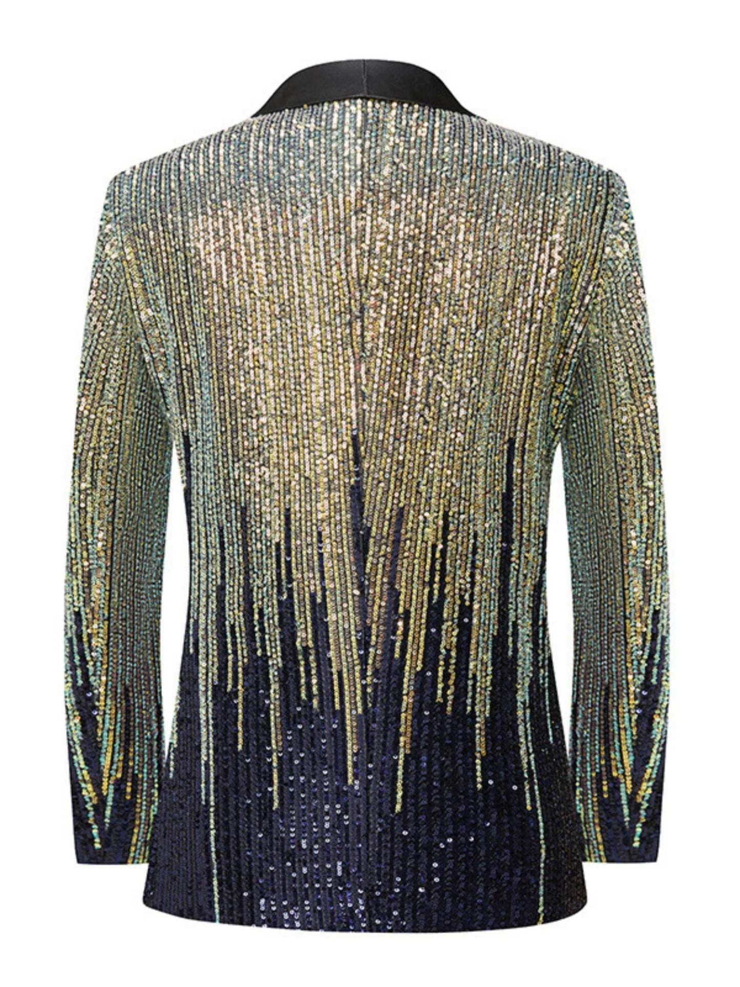 Gradient Sequin Sparkling Suit For Men With Single Button Ideal For Weddings And Parties