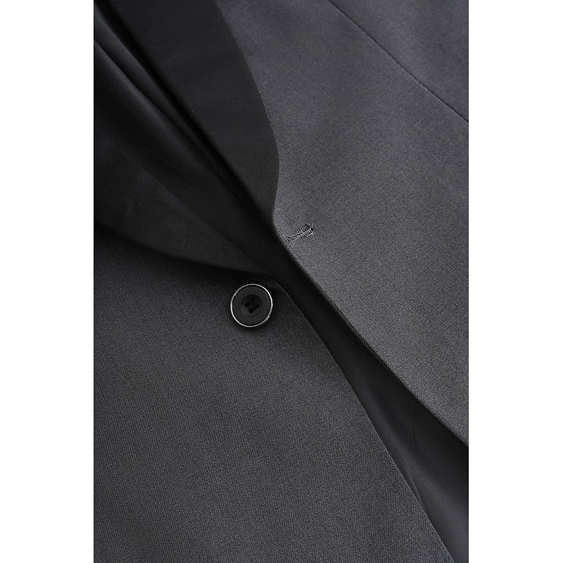 Men's Dark Gray Tailored Fit Single-Breasted One-Button 2-Piece Prom And Wedding Suit