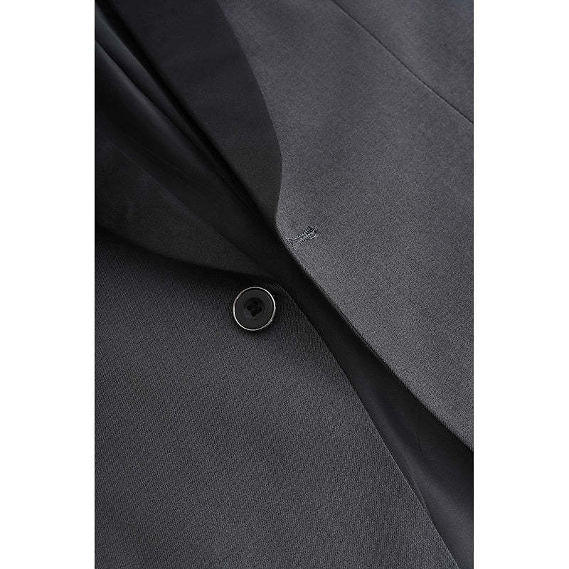 Men's Dark Gray Tailored Fit Single-Breasted One-Button 2-Piece Prom And Wedding Suit