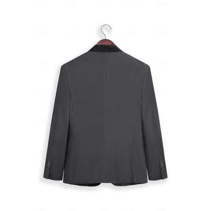 Men's Dark Gray Tailored Fit Single-Breasted One-Button 2-Piece Prom And Wedding Suit