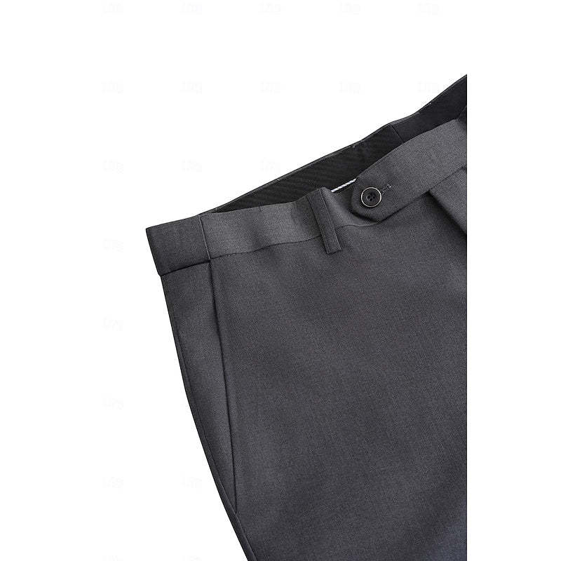 Men's Dark Gray Tailored Fit Single-Breasted One-Button 2-Piece Prom And Wedding Suit