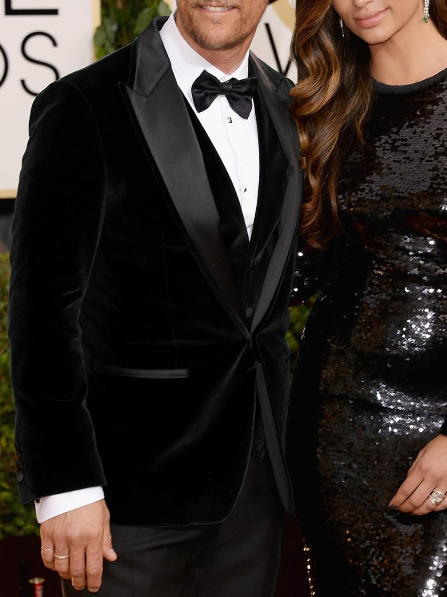 Single-Button Solid Dark Green Velvet Suit For Men