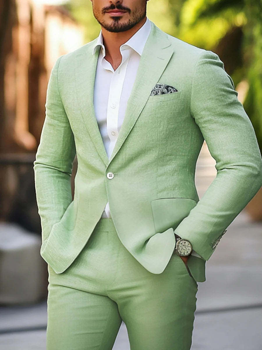 Standard Fit Sage Two-Button Men's Wedding Suit Set