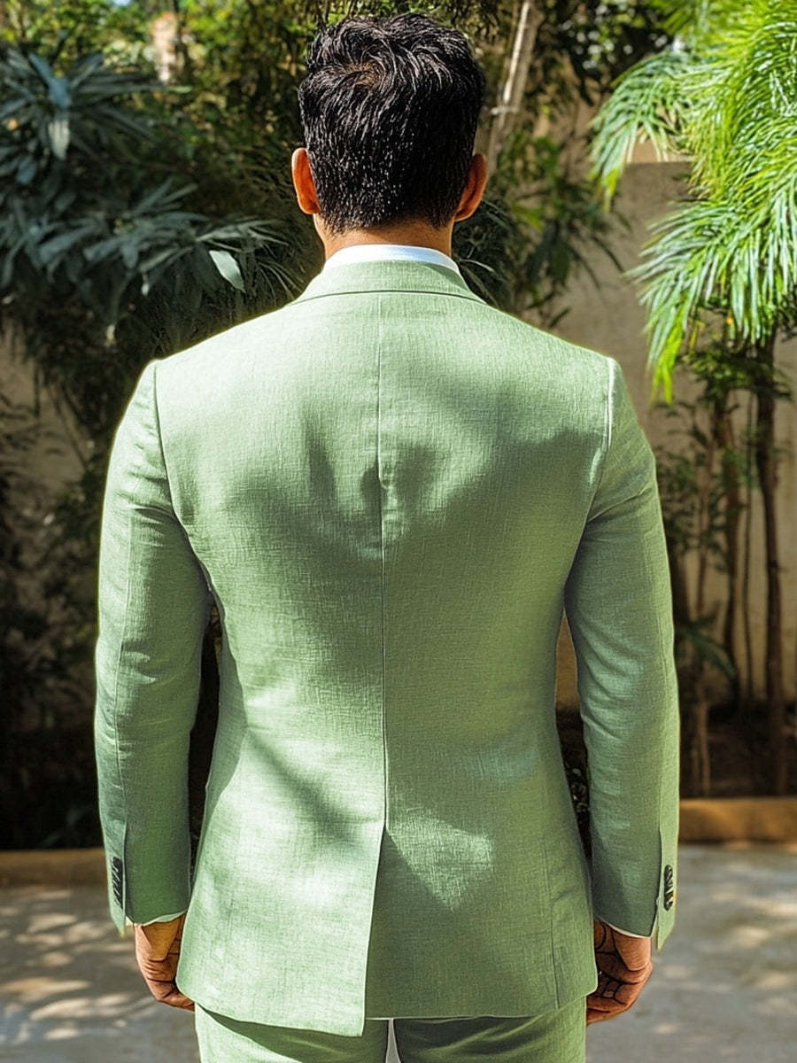 Standard Fit Sage Men's 2-Button Single-Breasted Wedding Party Suit