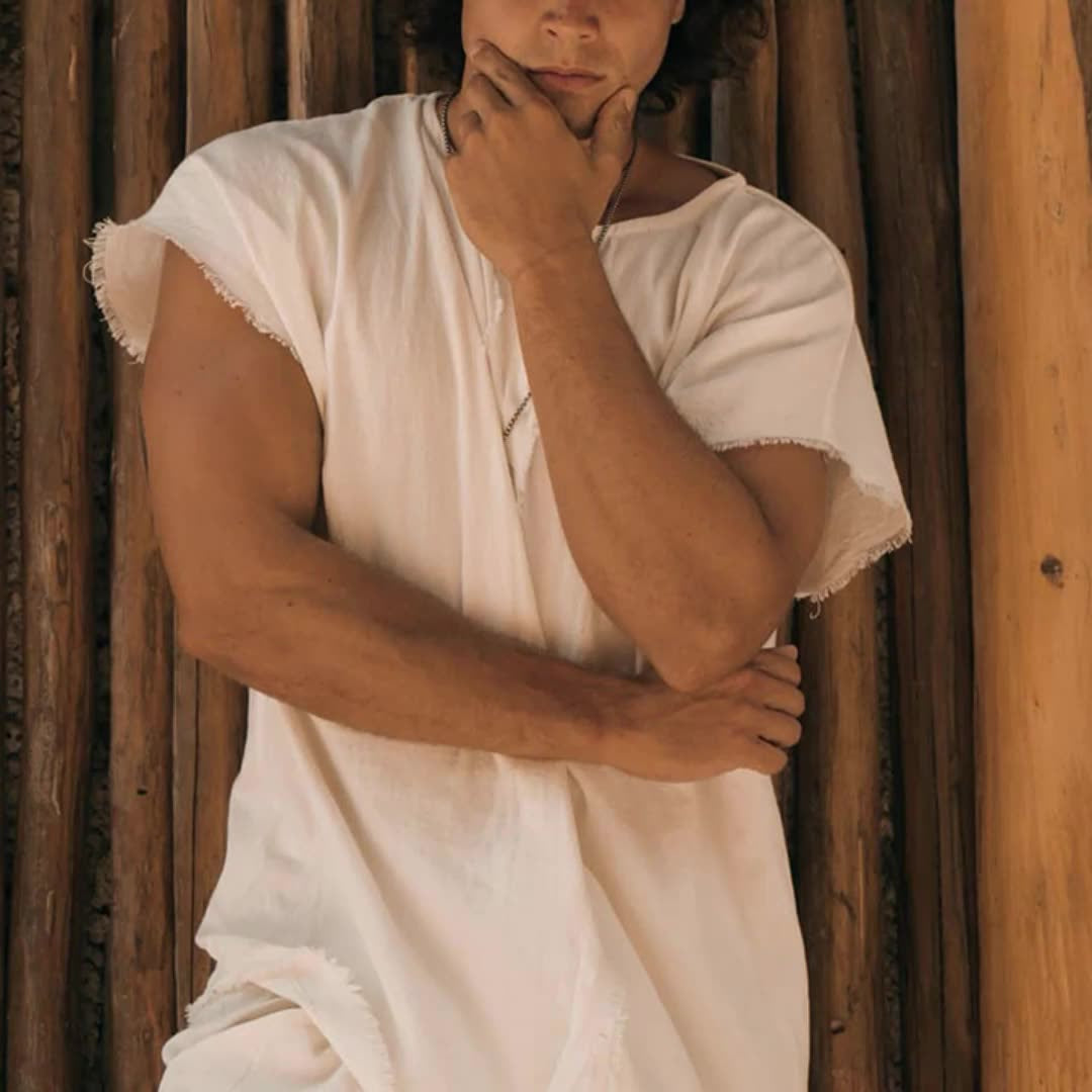 Casual Men's Solid Color Short Sleeve Round Neck Loose T-Shirt