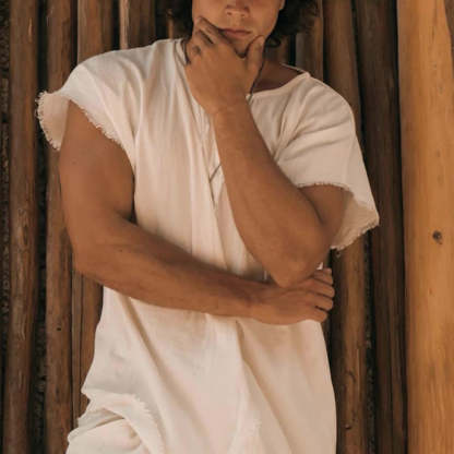 Casual Men's Solid Color Short Sleeve Round Neck Loose T-Shirt