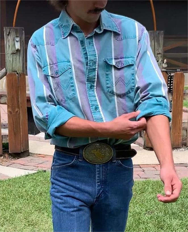 Casual Striped Shirt For Men With 3D Floral Design And Long Loose Sleeves