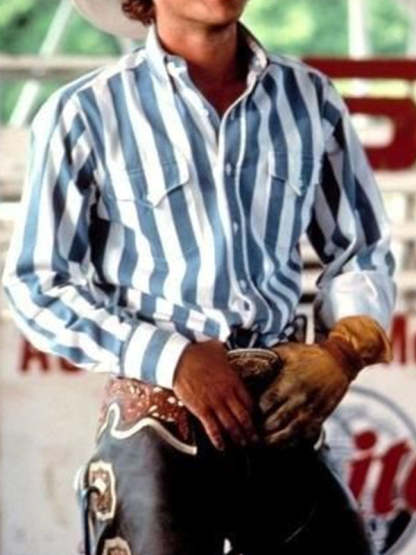 Casual Striped Shirt For Men With 3D Floral Design And Long Loose Sleeves