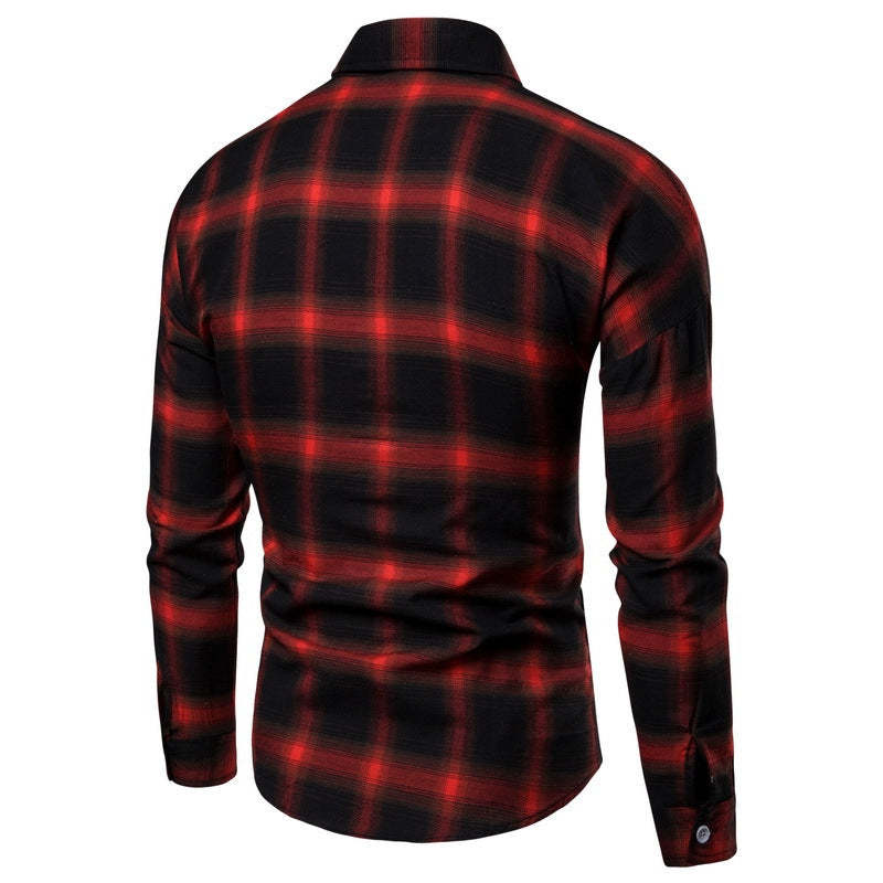 Casual Plaid Shirt For Men With Long Loose Sleeves