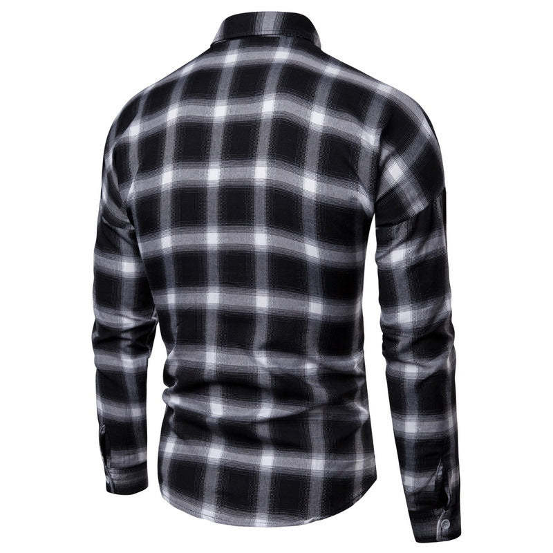 Casual Plaid Shirt For Men With Long Loose Sleeves