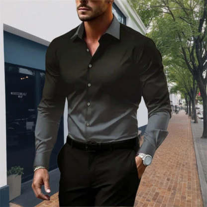 Casual Long-Sleeve Shirt For Men In Gradient Colors Standard Fit