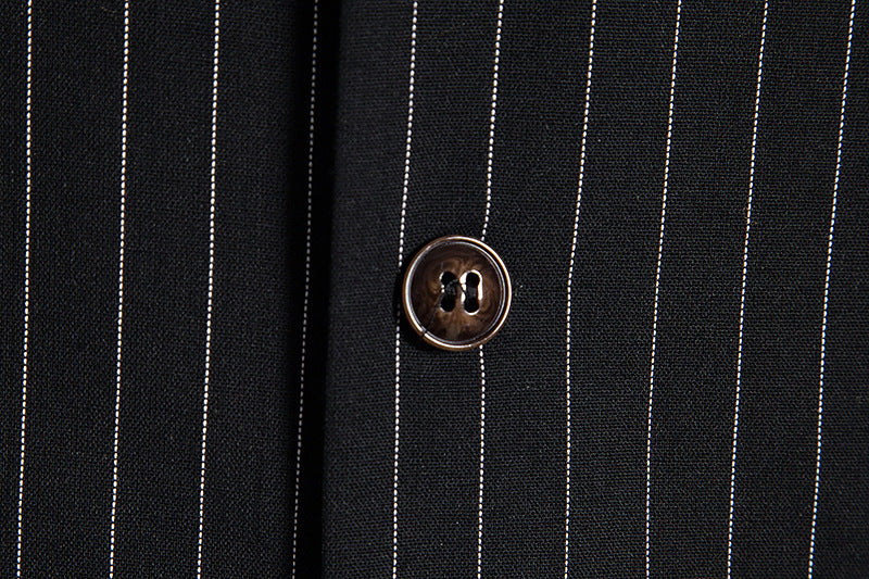 Retro Striped Single-Breasted Vest For Men In Black