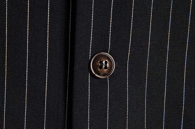 Retro Striped Single-Breasted Vest For Men In Black