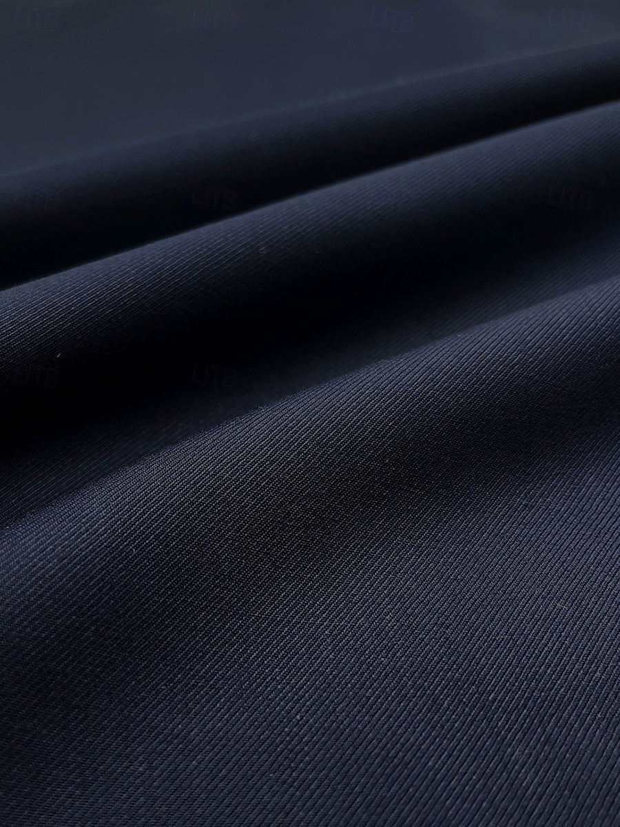 Men's Navy Blue Business Suit Set - Standard Fit Single Breasted 2-Button 3-Piece Wedding & Party Attire-BMbridal.UK