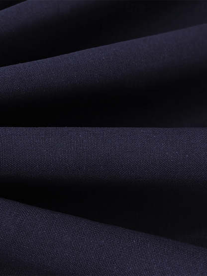 Men's Solid Navy Blue Two-Button Single Breasted Casual Business Suit Set