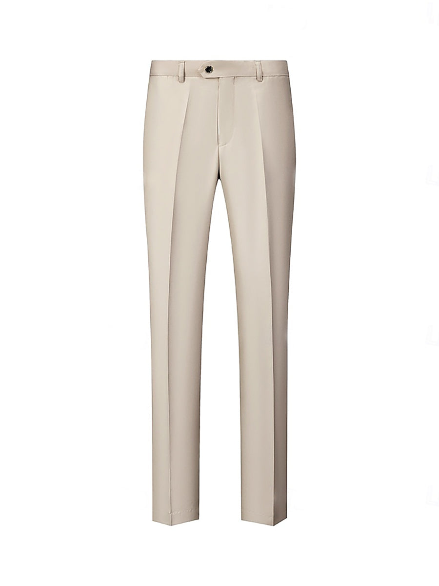 Single-Breasted One-Button Beige Men's Suit For Casual Business Wear