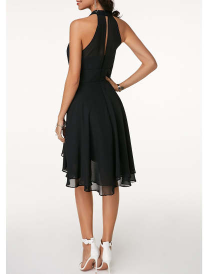 Sleeveless Chiffon Cocktail Dress with Ruffles in A-Line/Princess Knee-Length Style