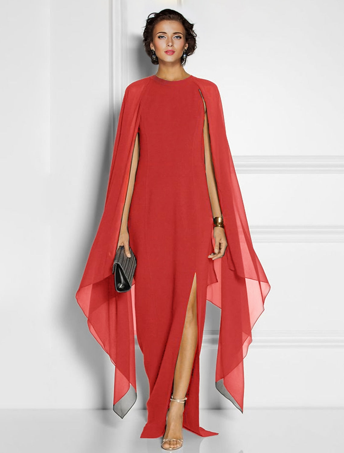 Chiffon Wedding Guest Dresses with Side Split in Sheath/Column Style