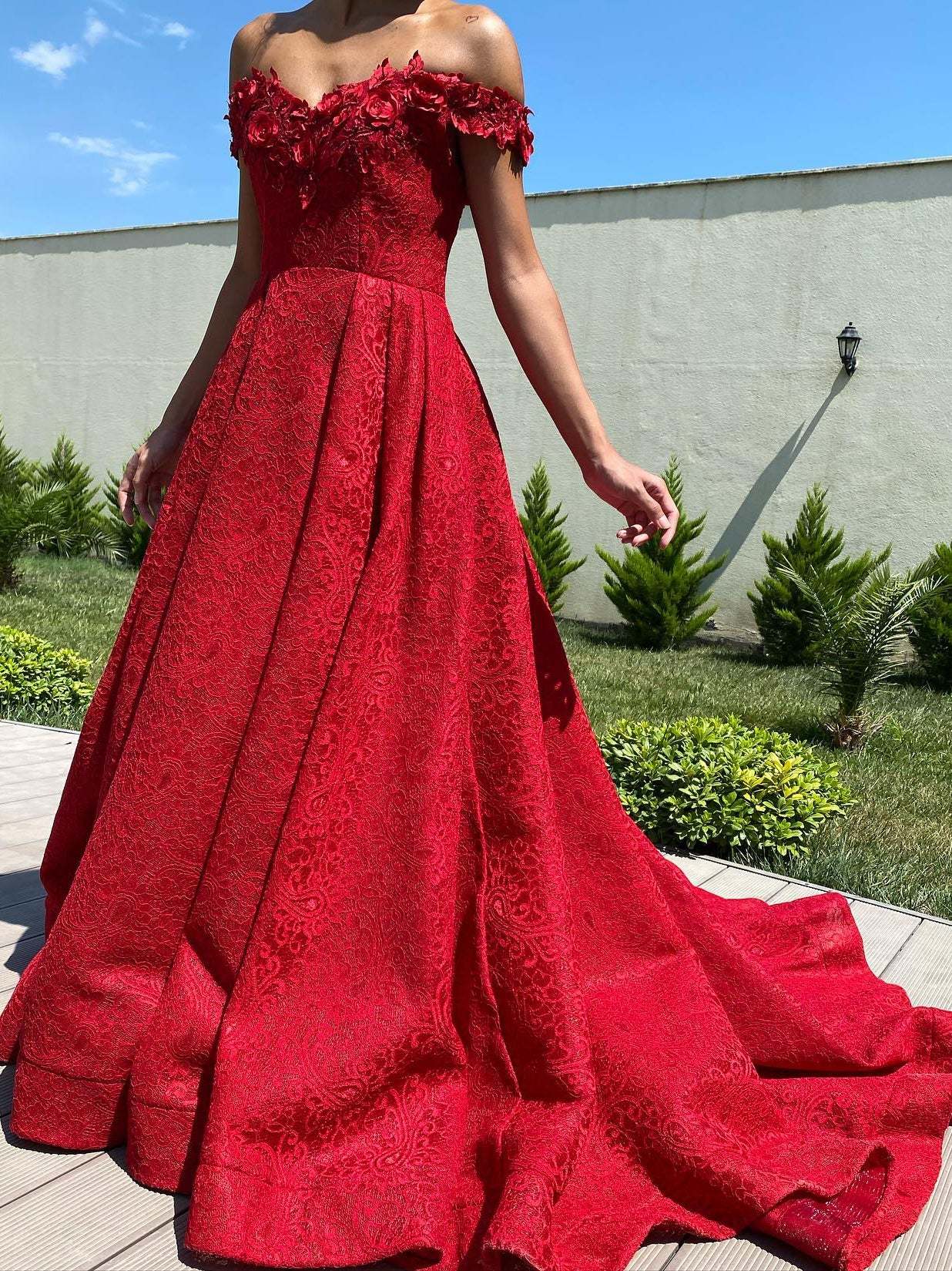 Princess A-Line Long Dresses with Off-the-Shoulder Neckline Applique and Beading