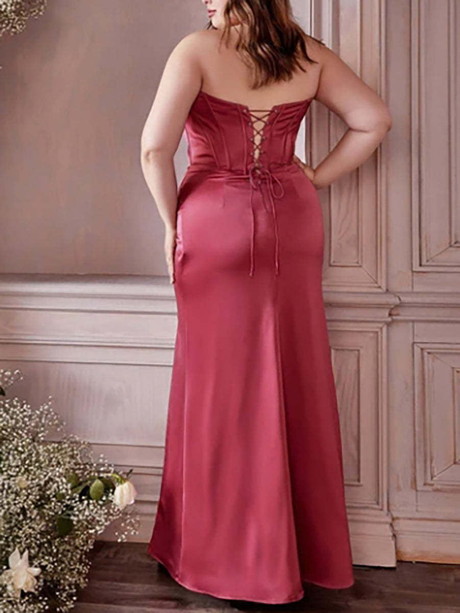 Off-the-Shoulder Plus Size Floor-Length Sheath Prom Gown