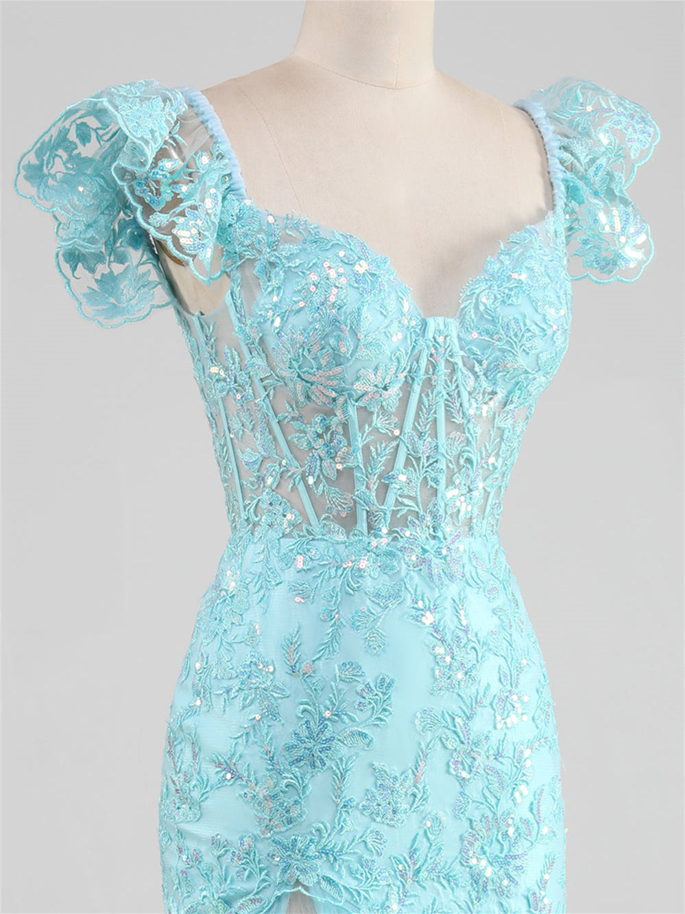 Sweetheart Off-the-Shoulder Floor-Length Evening Dress with Side Split in Mermaid/Trumpet Style